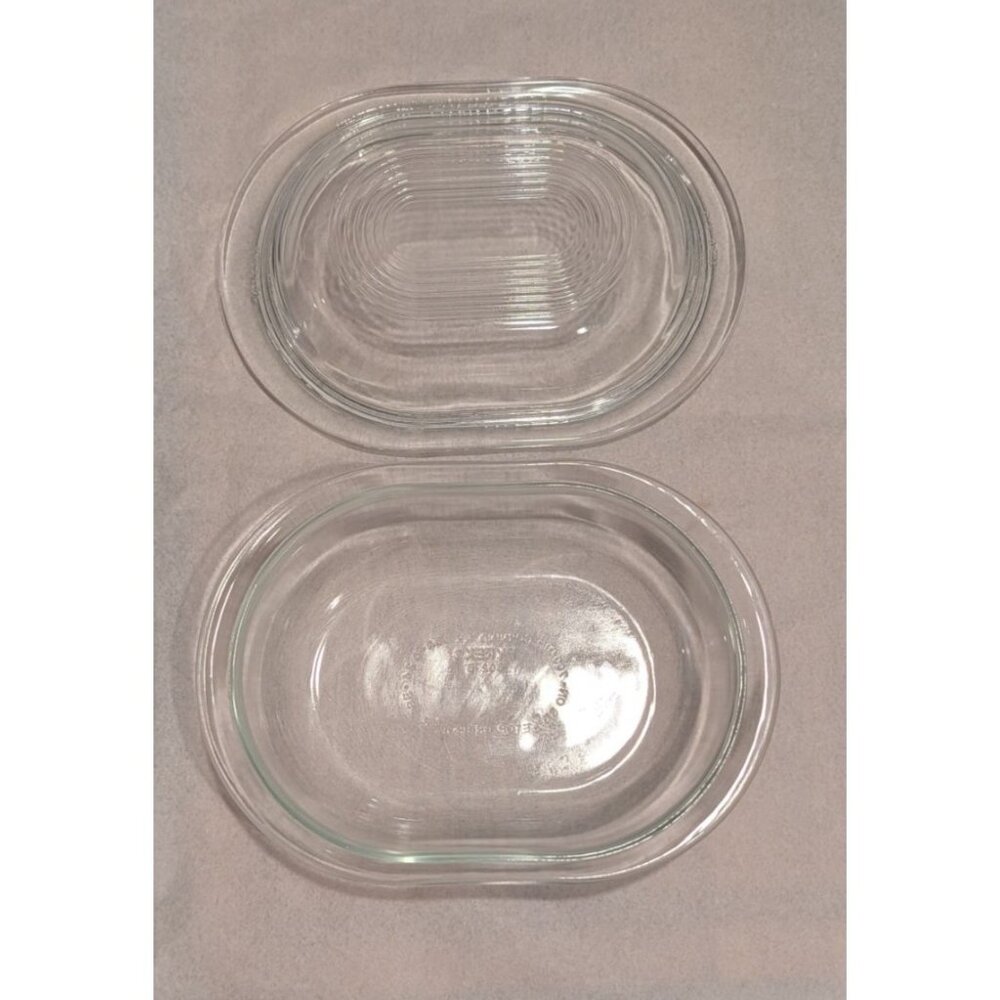Pyrex 602-C Clear Glass Oval Casserole Dish with Ribbed Lid - Picture 14 of 16